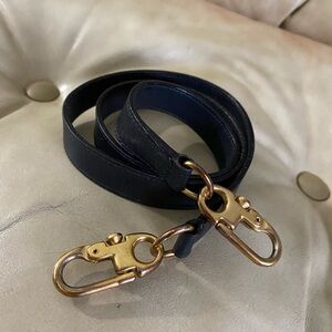 GUCCI Vintage Replacement Bag Strap Navy Leather Brass Hardware